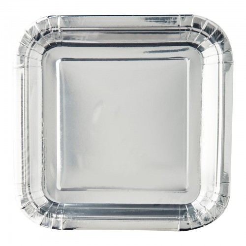 8 Petites Assiettes Argentées Métallisées