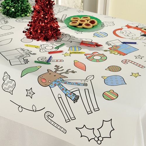 Christmas Paper Tablecloth to color