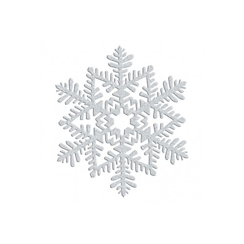 Decoration Suspendue Flocon de Neige Argenté Pailleté 16cm