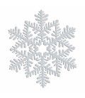 Decoration Suspendue Flocon de Neige Argenté Pailleté 16cm