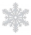 Decoration Suspendue Flocon de Neige Argenté Pailleté 28cm