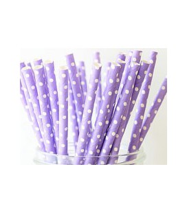 25 Pailles Papier Lavande 