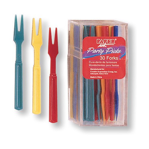 30 Colored Cocktail Forks