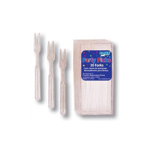 30 Clear Cocktail Forks