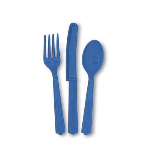 18 Royal Blue Cutlery