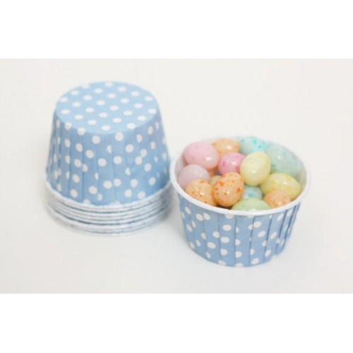 25 Light Blue Polka Dots Candy Cups