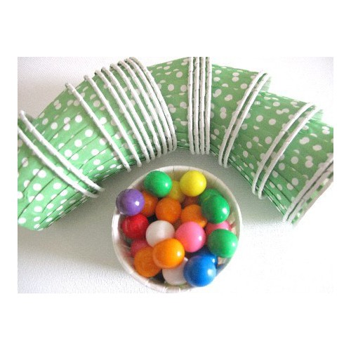 25 Green Polka Dots Candy Cups
