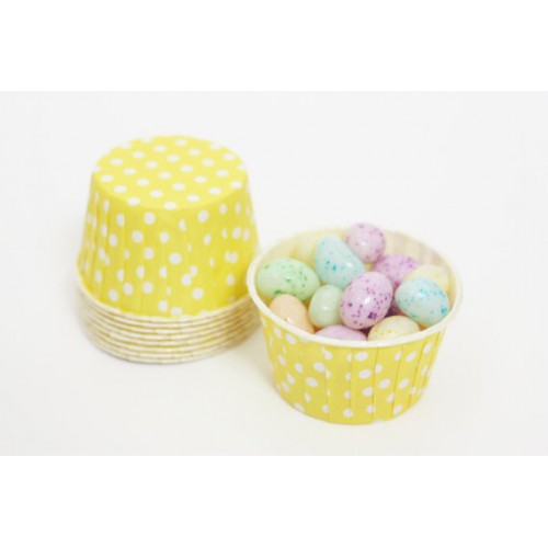 25 Yellow Polka Dots Candy Cups