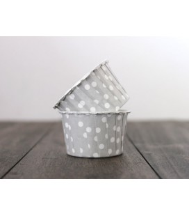 25 Grey Polka Dots Candy Cups