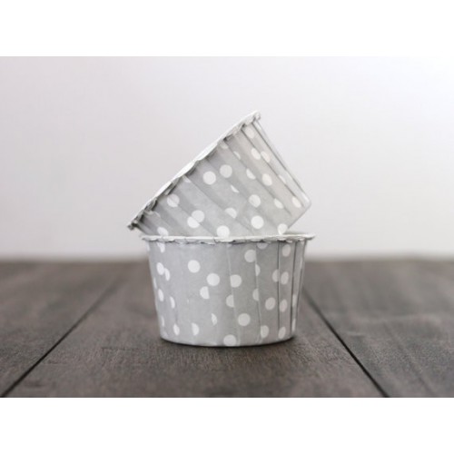 25 Grey Polka Dots Candy Cups