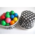 25 Candy Cups Schwarz mit Punkten