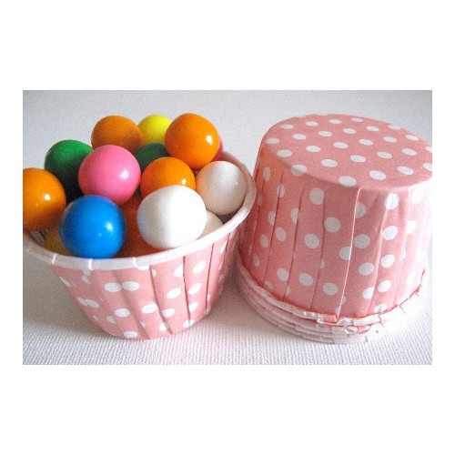 25 Pink Polka Dots Candy Cups