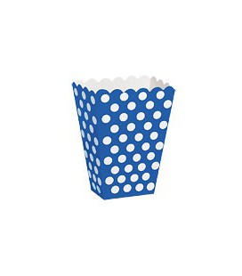 8 Royal Blue Polka Dots Treat Boxes