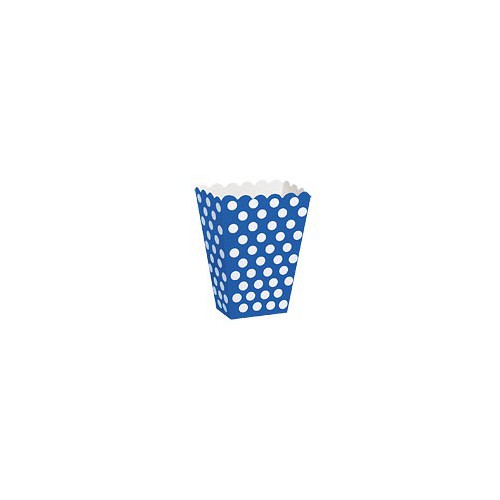 8 Royal Blue Polka Dots Treat Boxes