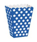 8 Royal Blue Polka Dots Treat Boxes