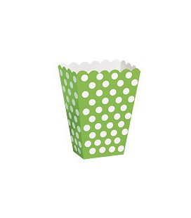8 Lime Polka Dots Treat Boxes