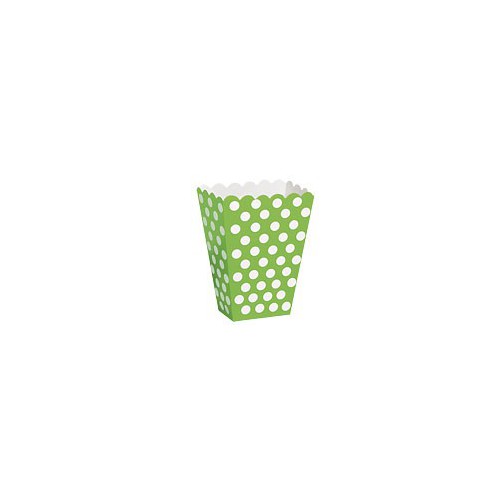 8 Lime Polka Dots Treat Boxes
