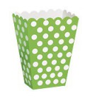 8 Lime Polka Dots Treat Boxes