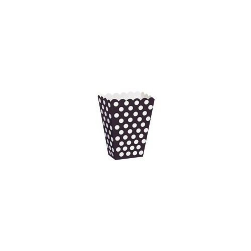 8 Black Polka Dots Treat Boxes