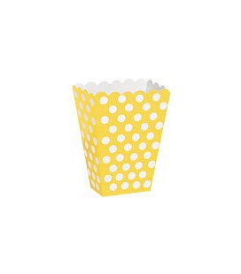 8 Yellow Polka Dots Treat Boxes