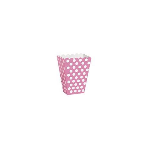 8 Magenta Polka Dots Treat Boxes
