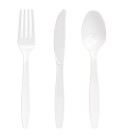 18 White Cutlery