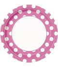 8 Magenta Polka Dots Dinner Plates
