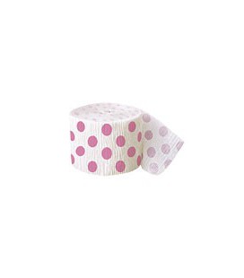 Magenta Polka Dots Crepe Streamer