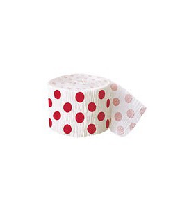 Red Polka Dots Crepe Streamer