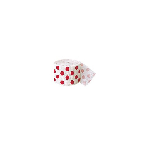 Red Polka Dots Crepe Streamer