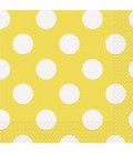 16 Yellow Polka Dots Lunch Napkins