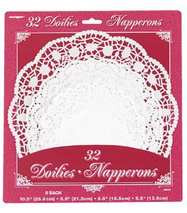 32 Doilies Assortis