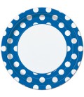 8 Royal Blue Polka Dots Dinner Plates
