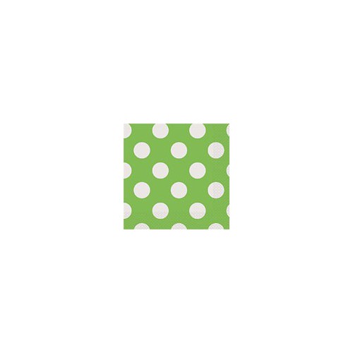 16 Lime Polka Dots Cake Napkins