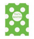 Lime Polka Dots Invitations