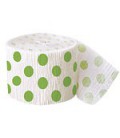 Lime Polka Dots Crepe Streamer