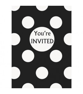 Black Polka Dots Invitations
