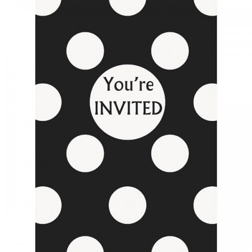 Black Polka Dots Invitations