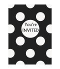 Black Polka Dots Invitations
