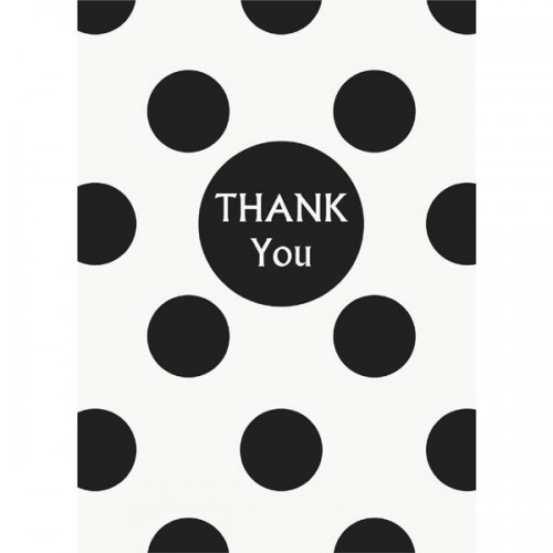 Black Polka Dots Thank You Cards