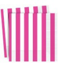 16 Grandes Serviettes Magenta à&nbsp; Rayures