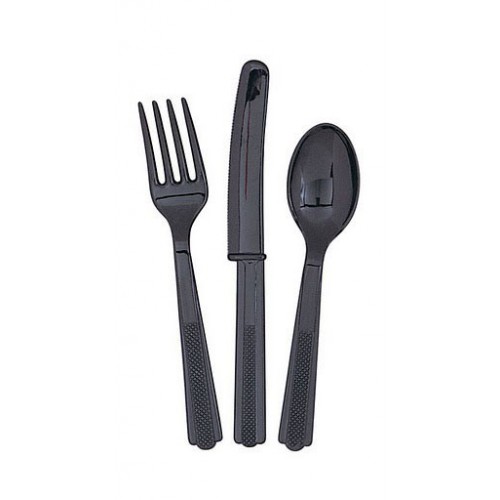 18 Black Cutlery